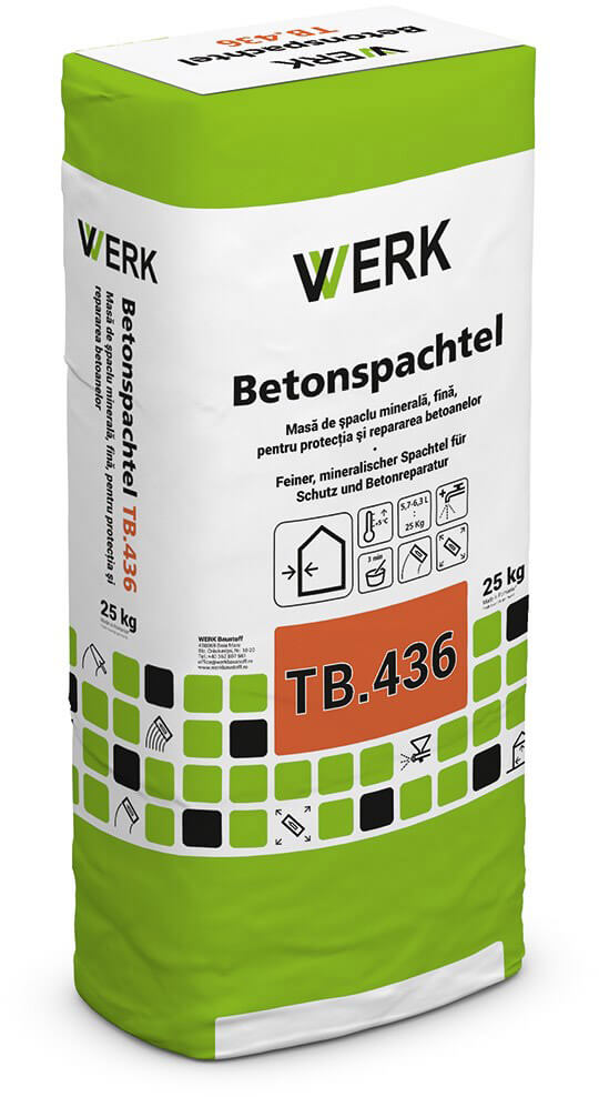 TB.436 Masă de șpaclu pentru repararea betoanelor, 25kg